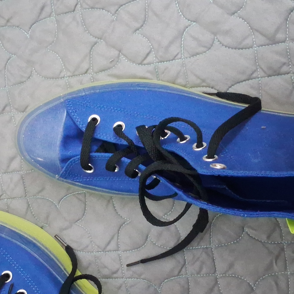 Converse Blue and Neon High-Top Sneakers - Picture 5 of 9